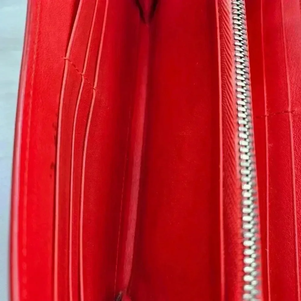 Dior Rendezvous Red Leather Wallet-On-Chain - Picture 12 of 16